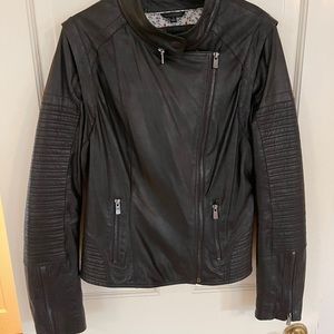 Bod & Christensen Size Large Black Leather Jacket